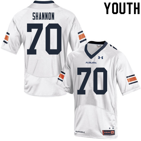 Youth #70 David Shannon Auburn Tigers College Football Jerseys Sale-White - Click Image to Close